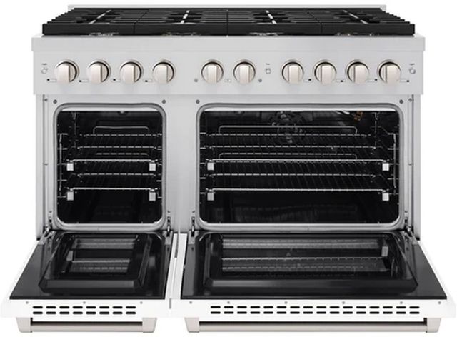 ZLINE 48" Stainless Steel Pro Style Gas Range with White Matte Door-1