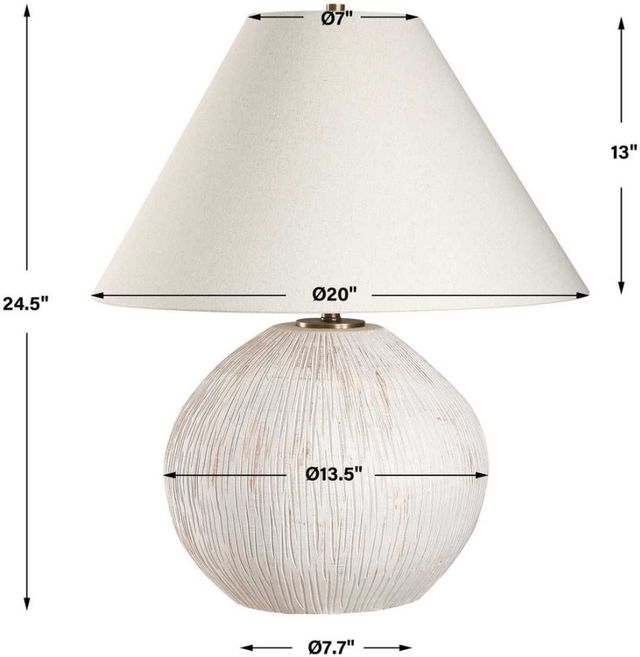 Uttermost® Meryl Aged White Table Lamp-3