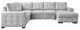 Mazin Furniture Geneva 4-Piece Light Gray Right-Arm Facing Pullout Sleeper Sectional and Storage Chaise-3
