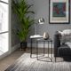 Sagebrook Home Metal and Marble Triangle 2 Pieces Black and White Side Coffee Table Set-3
