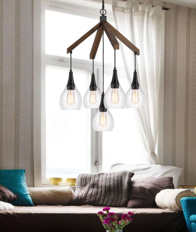 Cal® Lighting & Accessories Watkins Dark Bronze Chandelier-1