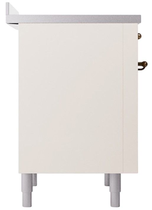 Ilve® Nostalgie II Noblesse 36'' Antique White Pro Style Induction Range with Burnished Trim-2