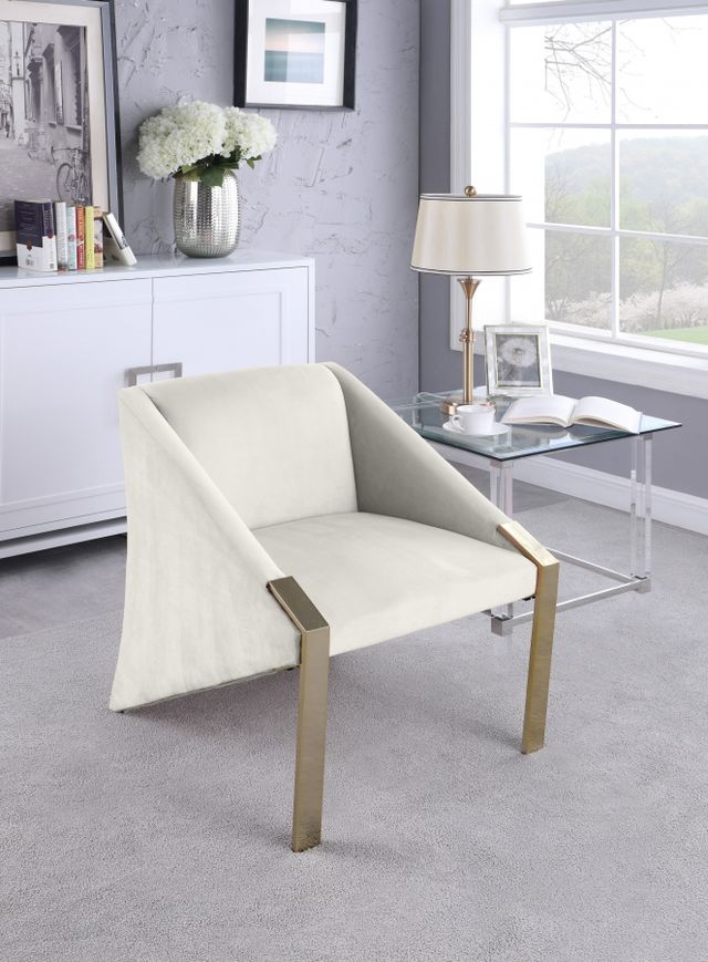 Meridian Furniture Rivet Cream Velvet Chair-3