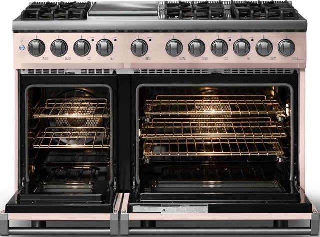 Viking® 5 Series 48" Blush Pro Style Dual Fuel (LP) Range with Polished Chrome Trim-1
