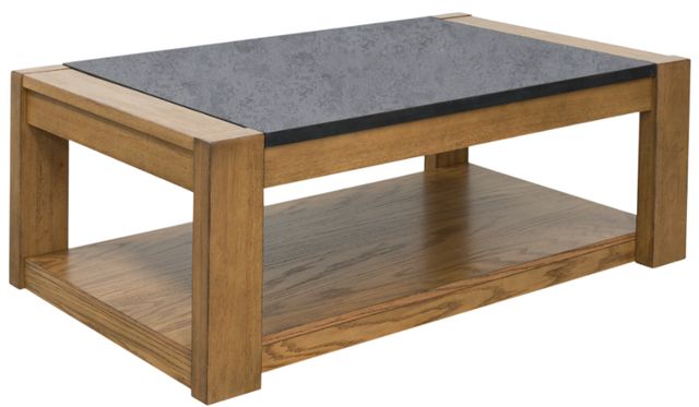 Signature Design by Ashley® Quentina Black Top Lift Top Cocktail Table with Light Brown Base -1