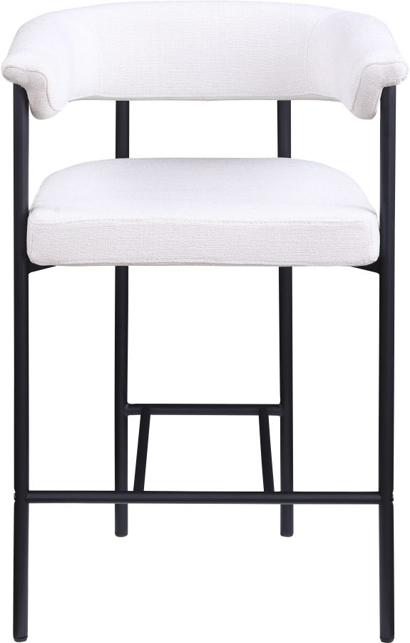 Meridian Furniture Malin Cream/Matte Black Upholstered Counter Stool-1
