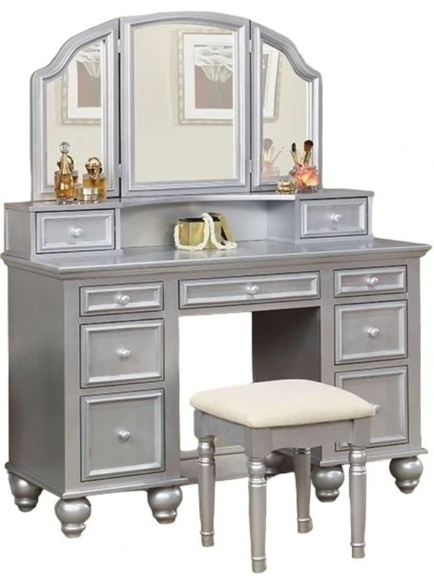 Furniture of America® Athy 3-Piece Silver Vanity Set-0