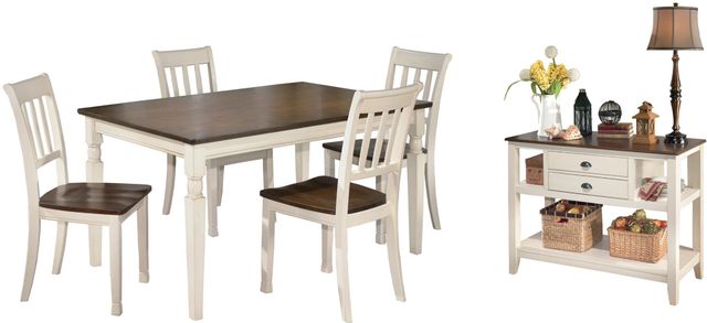 Signature Design by Ashley® Whitesburg 6-Piece Brown/Cottage White Dining Set-0
