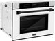 ZLINE Autograph Edition Professional 30" Satin Stainless Steel Single Electric Wall Oven with White Matte Door and Matte Black Accents-1
