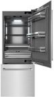 ZLINE 30" 16.1 Cu. Ft. Satin Stainless Steel Built-In Bottom Freezer Refrigerator with Graphite Gray Interior-1