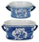  A & B Home 2-Piece Large and Small White/Blue Kelda Planters Set-0