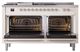 Ilve® Nostalgie II Noblesse 60'' Antique White Pro Style Dual Fuel Range with Chrome Trim-1