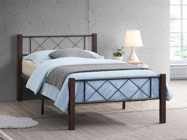 IFDC Black/Espresso Youth Single Platform Bed-1