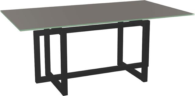 Amisco Customizable Ezra 72" Rectangular Dining Table with Taupe Glass Top-0