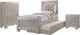 Elements International Platinum 3-Piece Champagne Twin Youth Bedroom Set with Trundle-0