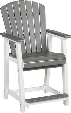 Signature Design by Ashley® Transville 2-Piece Gray/White Polyethylene Outdoor Bar Stool