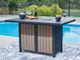 Signature Design by Ashley® East Beach Driftwood Aluminum Outdoor Rectangular Bar Table with Navy Blue Base-1