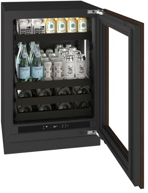 U-Line® Seamless Collection 24" 5.1 Cu. Ft. Panel Ready Beverage Center with Glass Door-2