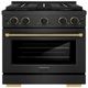 ZLINE Paramount 30" 4.2 cu. ft. Black Satin Stainless Steel Paramount Dual Fuel Range with 4 Burner DuoPro™ Cooktop and Electric Convection Oven with Matte Black and Champagne Bronze Accents-0