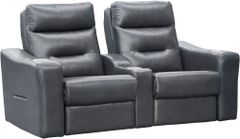 Elran Quinn Gray 2-Piece Power Reclining Home Theatre Sectional