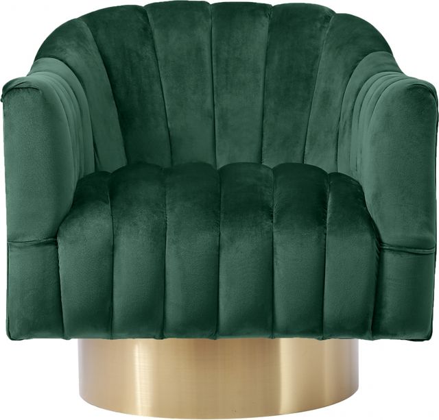 Meridian Furniture Farrah Green/Gold Velvet Swivel Chair-1