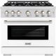 ZLINE Select 36" Stainless Steel Pro Style Dual Fuel Range with White Matte Door-0