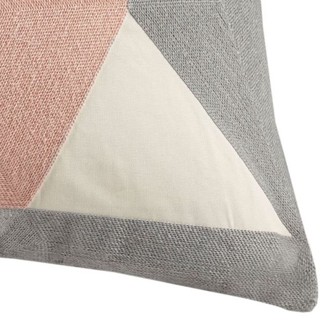 Olliix by INK+IVY Aero Blush 12" x 20" Embroidered Abstract Oblong Pillow-1