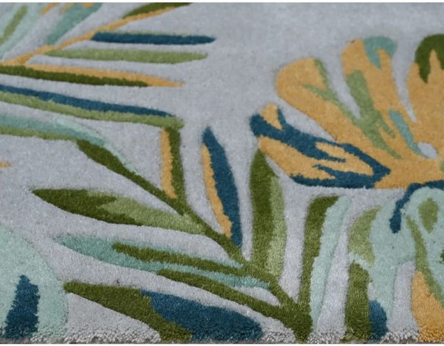 KAS Rugs Cove Green/Grey Tropics 5'x8' Area Rug-3