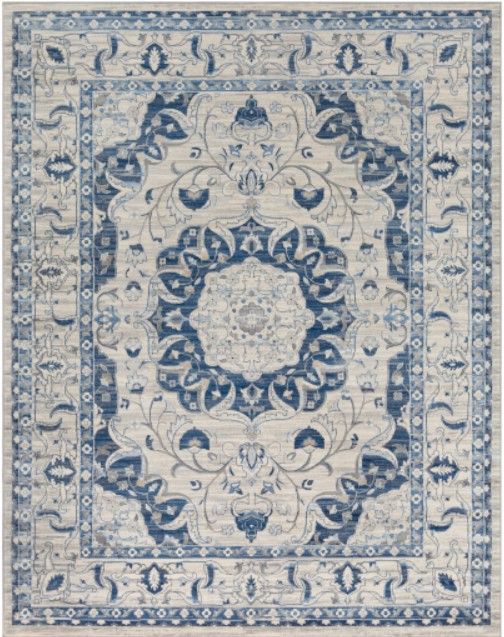 Surya Monaco Ivory/Navy 4'x6' Area Rug-1