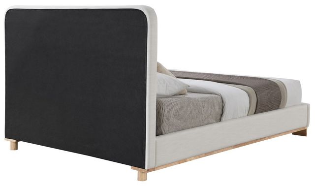 Meridian Furniture Nolita Cream/Natural Queen Linen Textured Upholstered Bed-3