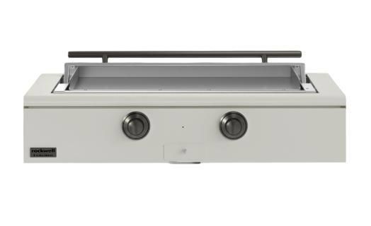 Caliber™ Rockwell Social 48" Antique White Built-In Liquid Propane Outdoor Griddle with Pewter Hardware-0