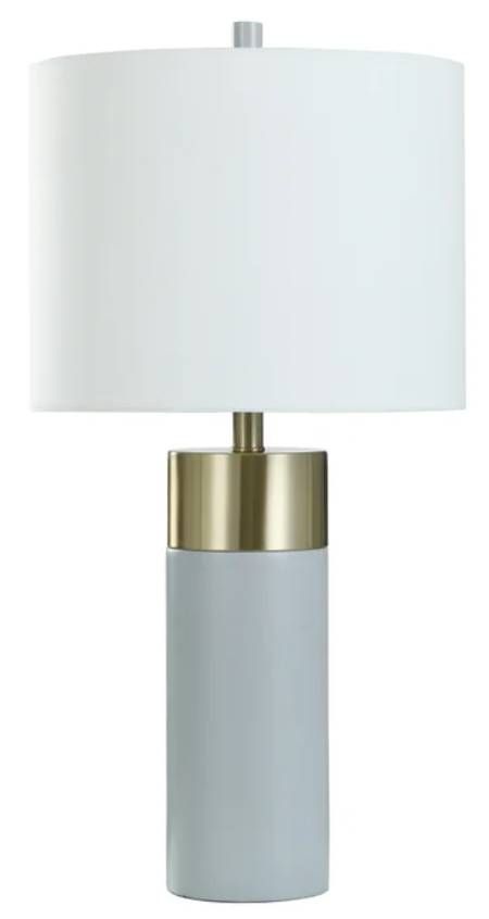 Stylecraft Gray/Old Gold/White Table Lamp-0