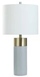 Stylecraft Gray/Old Gold/White Table Lamp-0
