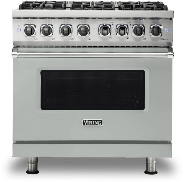 Viking® 5 Series 36" Arctic Grey Pro Style Dual Fuel Liquid Propane Range-0