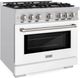 ZLINE Select 36" Stainless Steel Pro Style Dual Fuel Range with White Matte Door-1