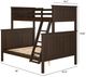 Linon Peyton Walnut Twin/Full Bunk Bed-2