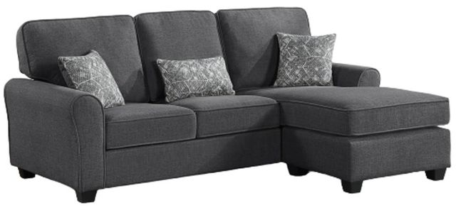 Milton Greens Stars 2-Piece Dark Gray Plushy Cushion Flared Round Arm Sectional-0