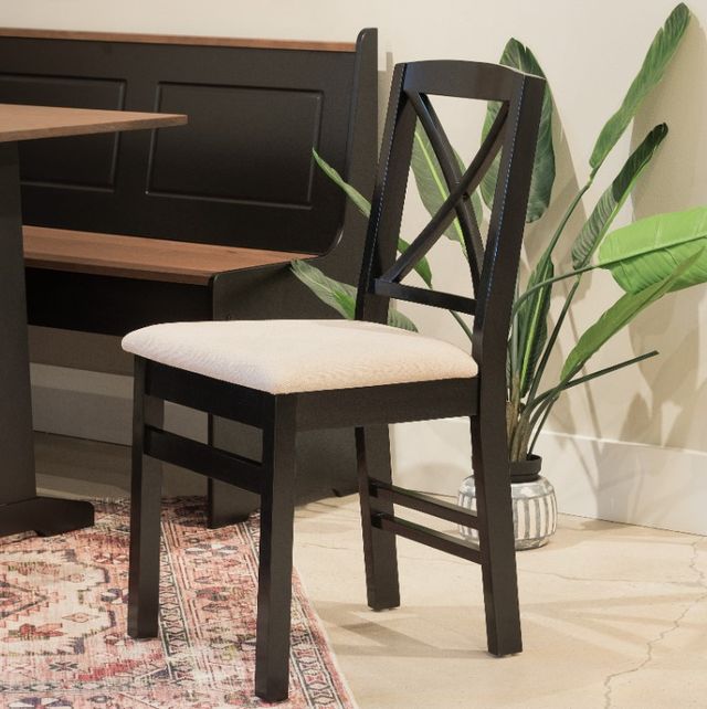 Linon Torino 2-Piece Black X-Back Dining Chair-1