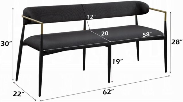ACME Furniture Jaramillo Black Dining Bench-2