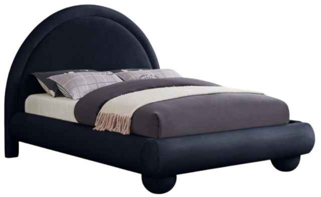 Meridian Furniture Madrid Navy Velvet King Upholstered Panel Bed-0