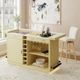 Elements International Cambrie Beige/Natural Upholstered Swivel Bar Stool-1