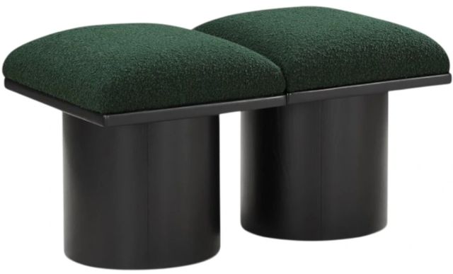 Meridian Furniture Pavilion 2-Piece Green/Black 31" Modular Bench Set-0