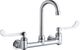 Elkay Chrome Scrub/Handwash 8" Centerset Wall Mount Faucet with 4" Gooseneck Spout and 4" Wristblade Handles-0