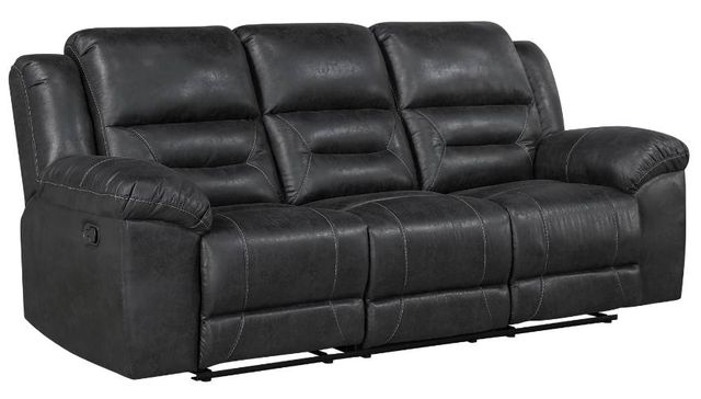 Homelegance® Hazen Black Double Manual Reclining Sofa-0