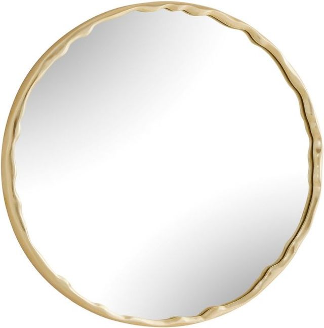 Uttermost® Crinkle Champagne Leaf Round Mirror-0