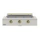 Caliber™ Rockwell Social 48" 3-Burner Antique White Built-In Liquid Propane Grill with Brass Hardware-0