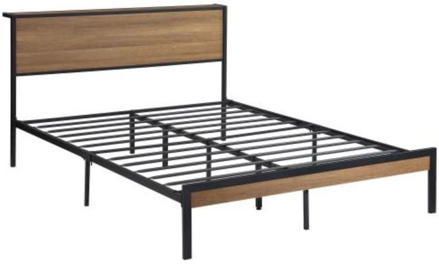 Coaster® Ricky Black/Light Oak Queen Platform Bed-0