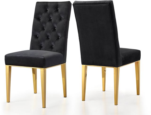 Meridian Furniture Capri Black Velvet Dining Chair-1