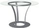 Amisco Customizable Dalia XL Clear Glass Round Table with Metal Turnip Base-0