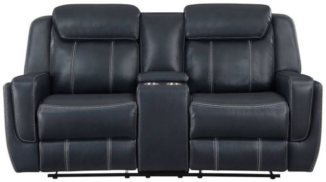 Homelegance® Littleton Blue Double Glider Reclining Loveseat-2